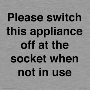 Please switch this appliance off at the socket when not in use